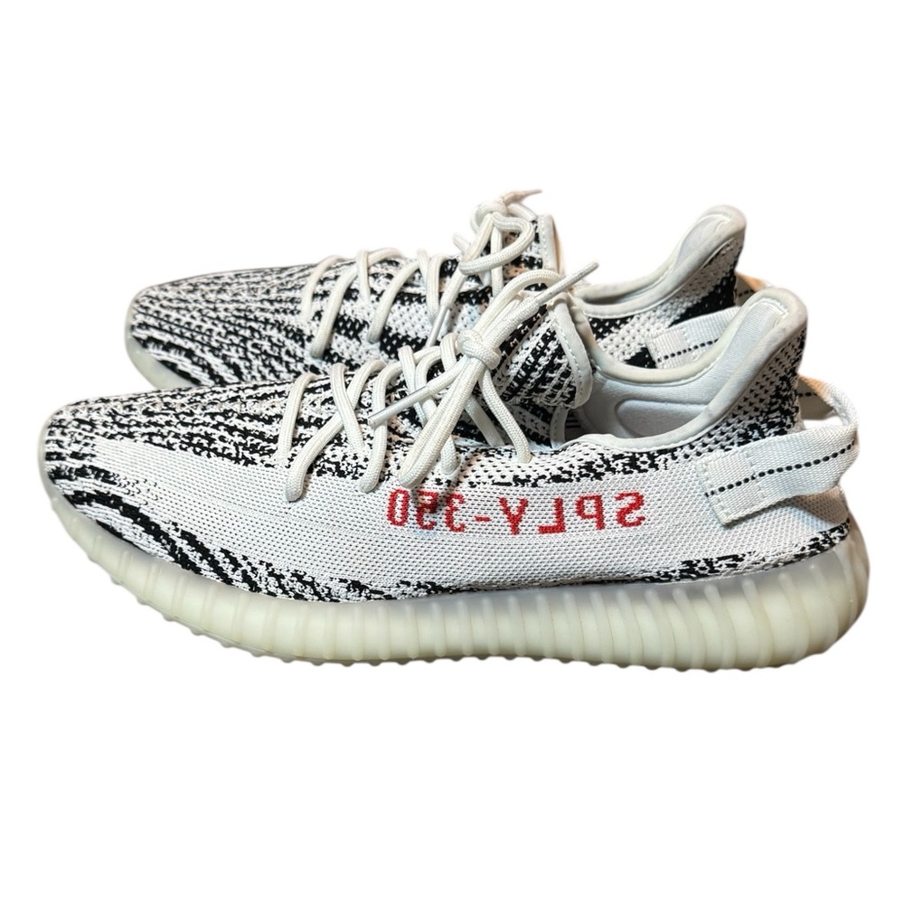 Adidas Yeezy Boost 360 V2 Zebra Print Black White Sneakers Size 11.5 - Picture 1 of 9